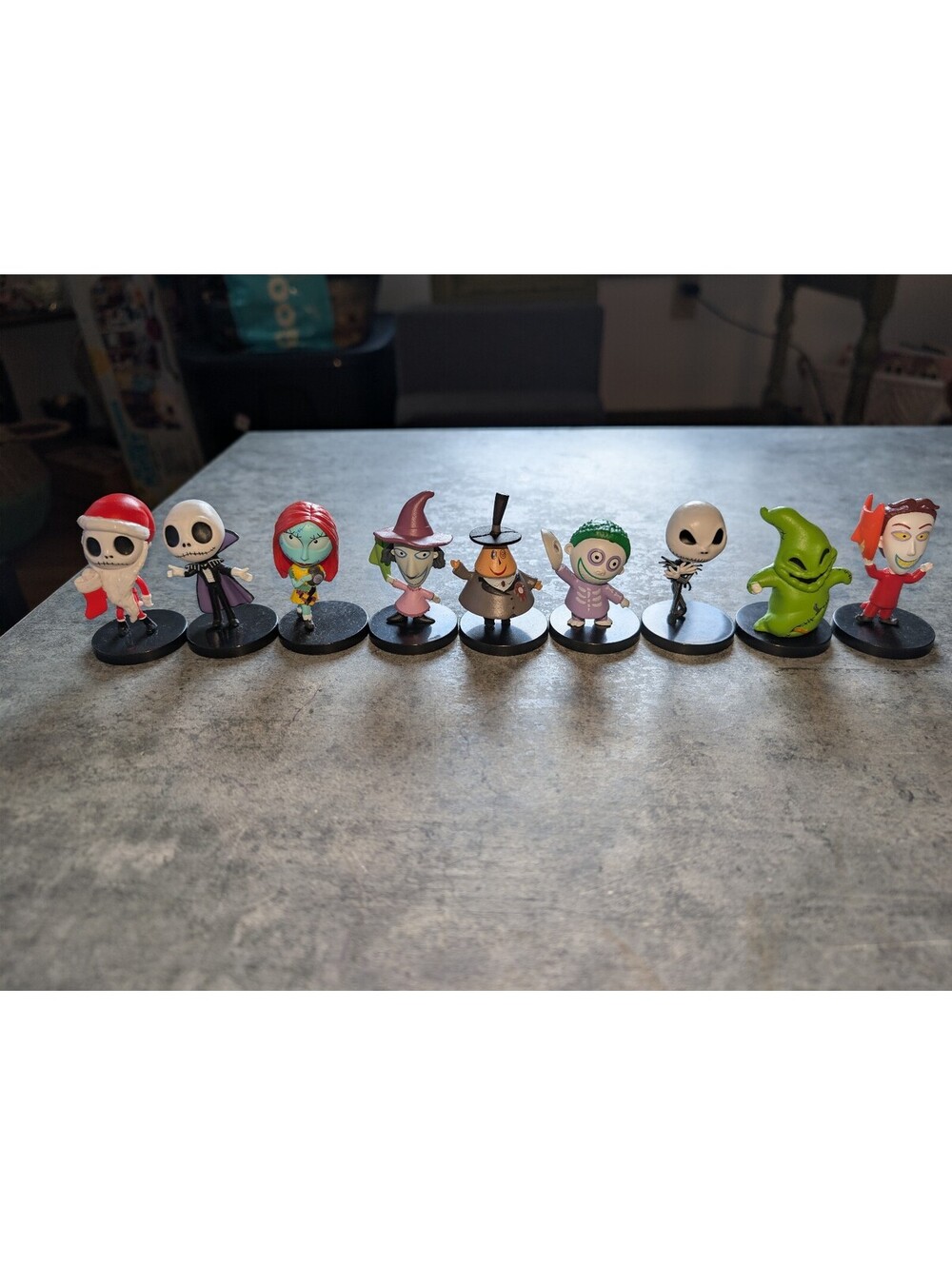 Nightmare Before Christmas Mini Lot 9 Figures Set Stands Cake Toppers Tim Burton